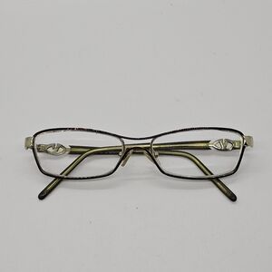 Valentino eyeglasses tortoiseshell frames with green rhinestone logo FOR FRAMES